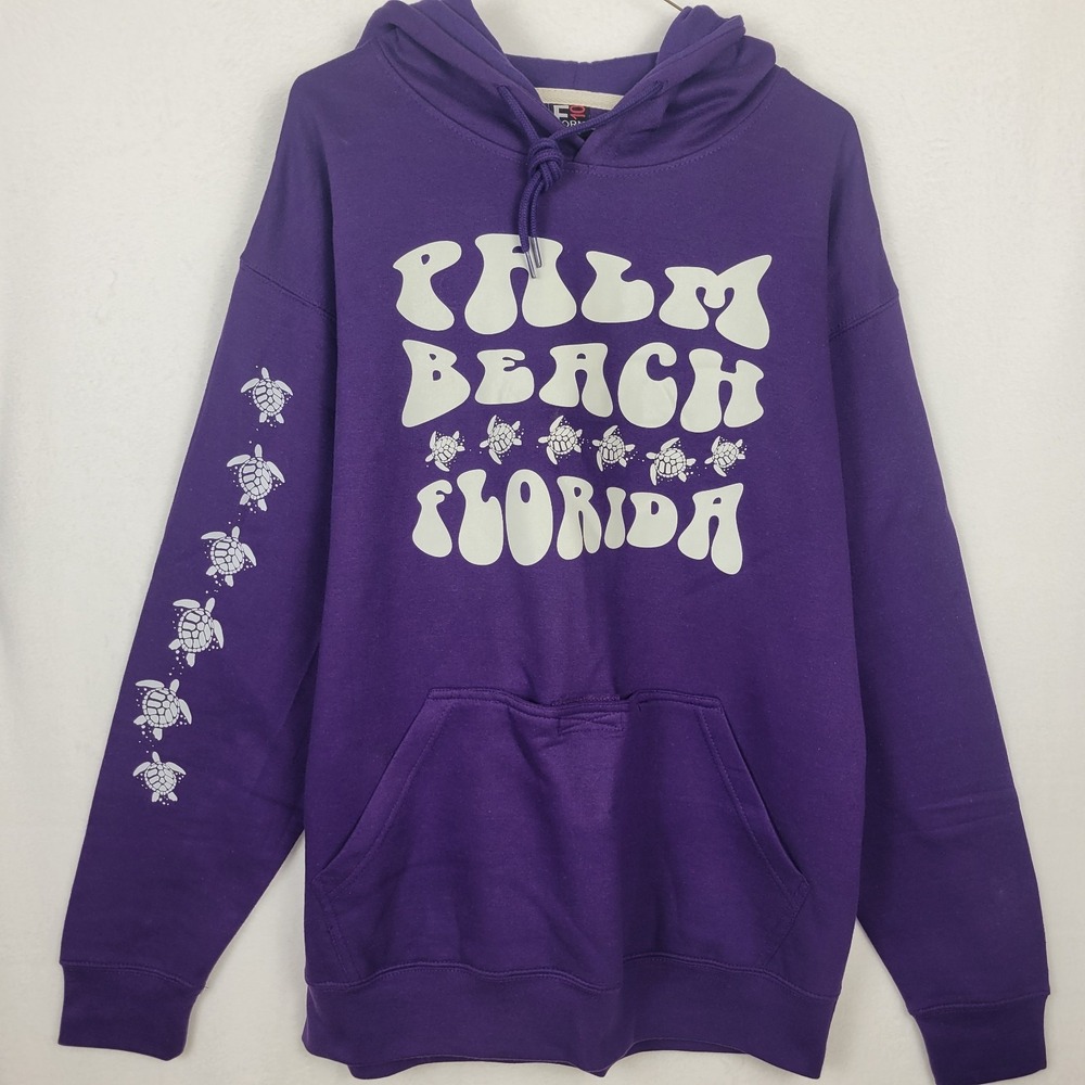 Oversized Sea Turtle Hoodie Purple Men L / Women XL XXL 24x29 Graphic Sweatshirt